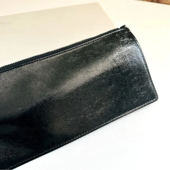 NWOT Coach New York Black Leather Zipper Polyester Lining Clutch/Pouch Bag - Picture 4 of 5